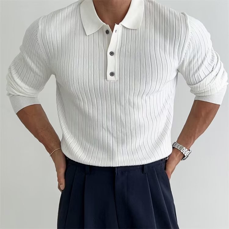 Douglas | Men's Slim Fit Long Sleeve Polo Shirt