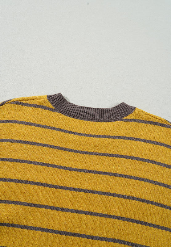 Leire | Long-sleeved sweater with floral stripes and a crew neck