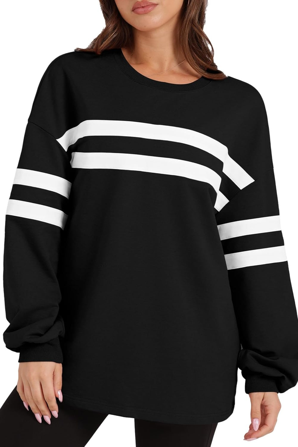 Sandra | Lovelet striped sweatshirt with a crew neck and dropped shoulders