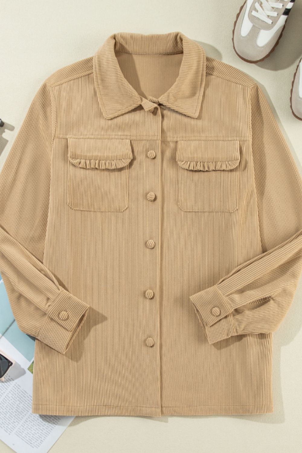 Ileana | Long-sleeved jacket with ruffles and buttons