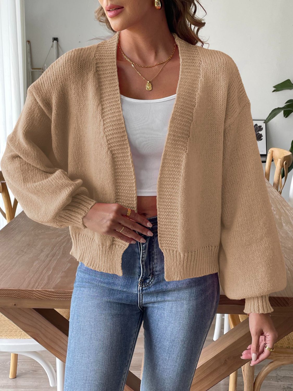 Geraldine | Long sleeve open front cardigan