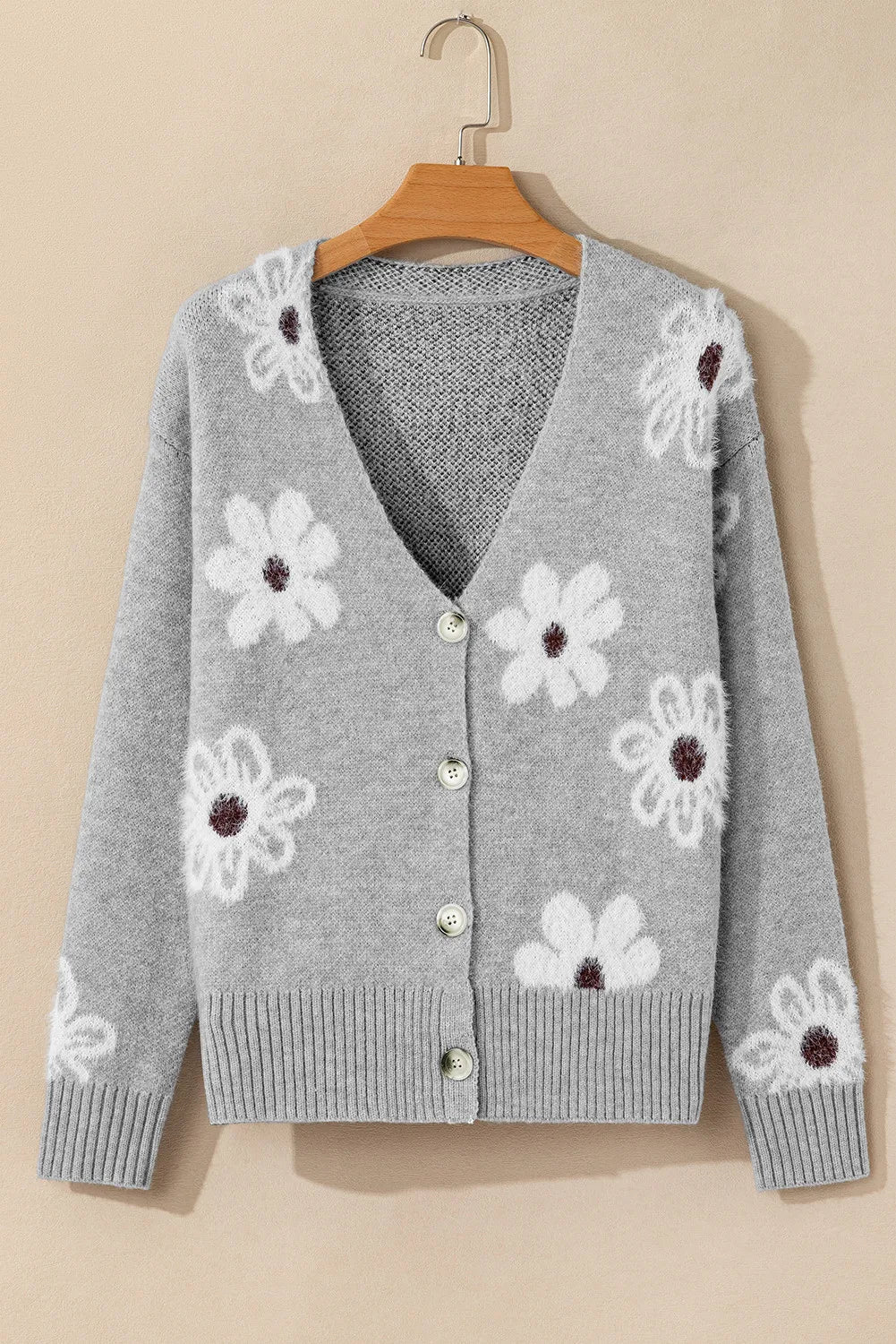 Isabel | Floral button down long sleeve cardigan