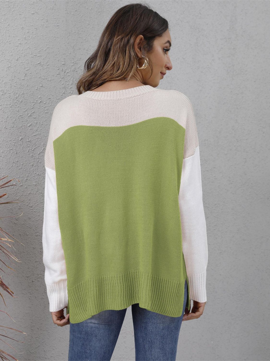 Luna | Color block crew neck sweater