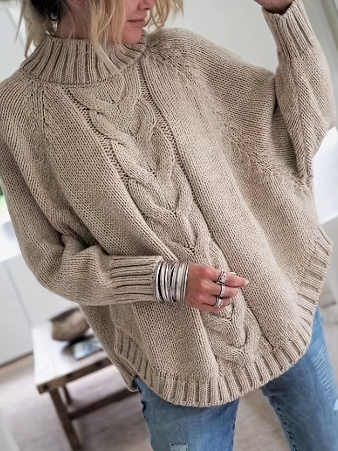 Pink | Elegant knitted sweater