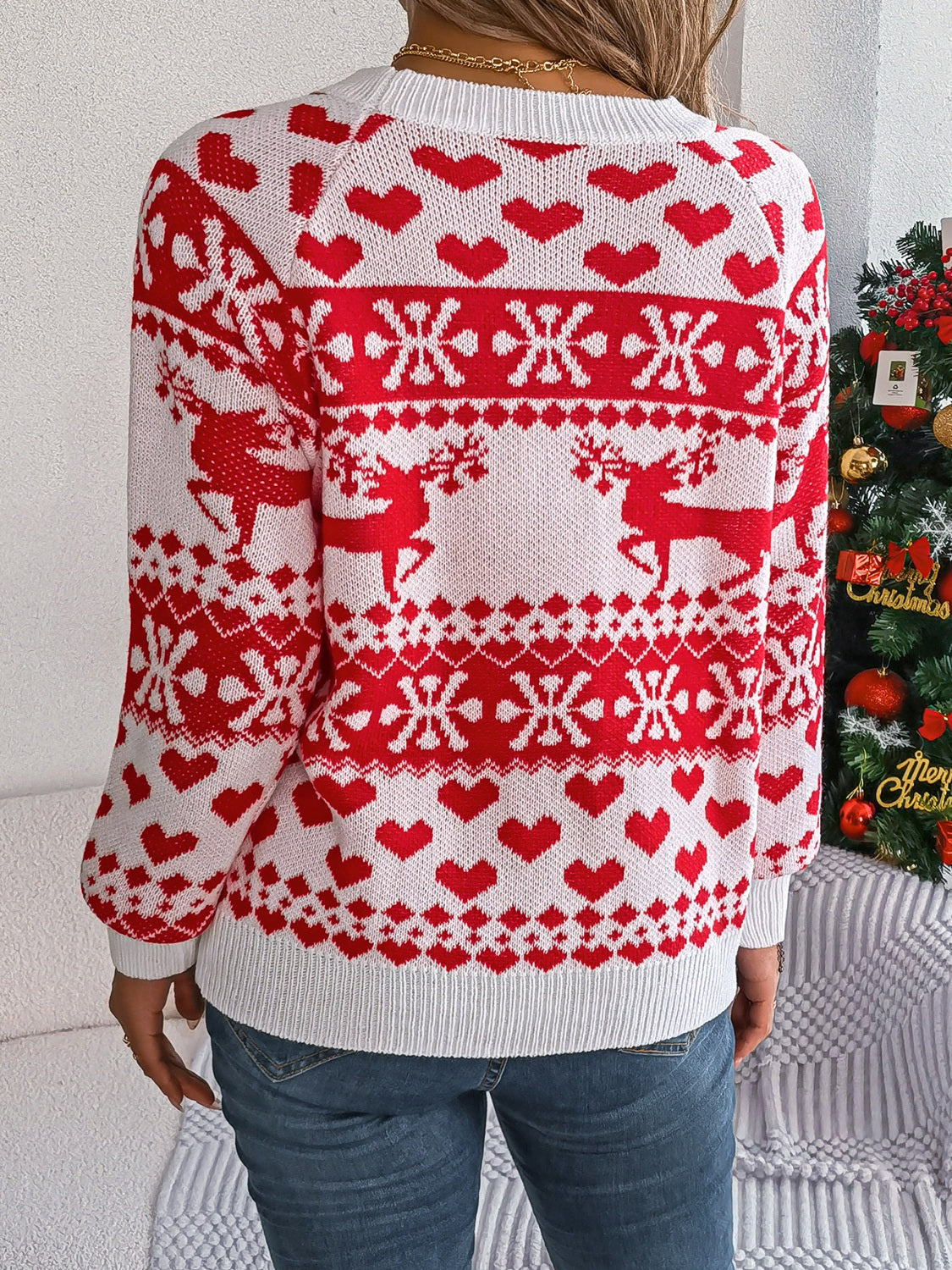 Corina | Christmas Element crew neck long sleeve sweater