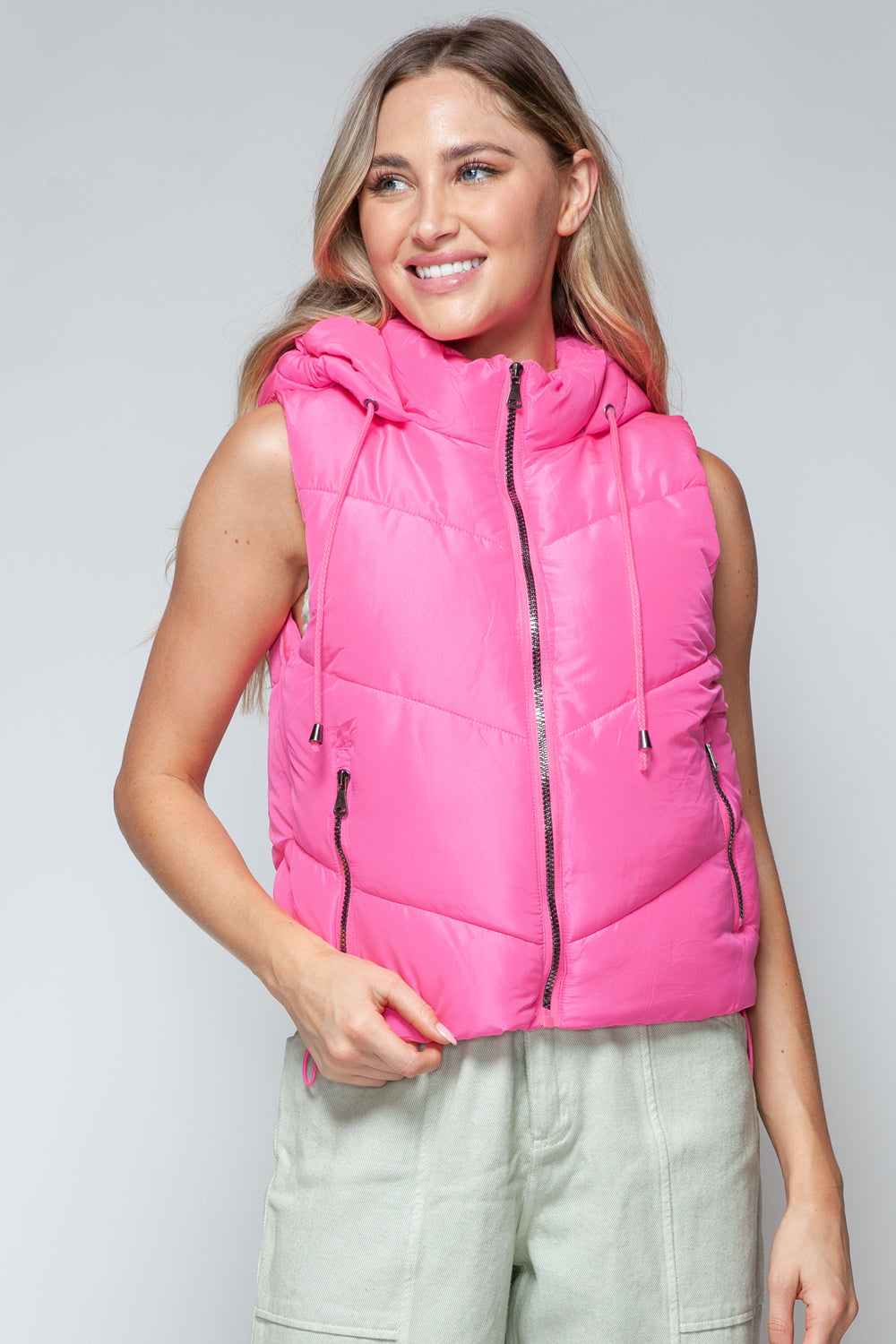 Gabrielle | Snobish quilted hooded zip-up vest