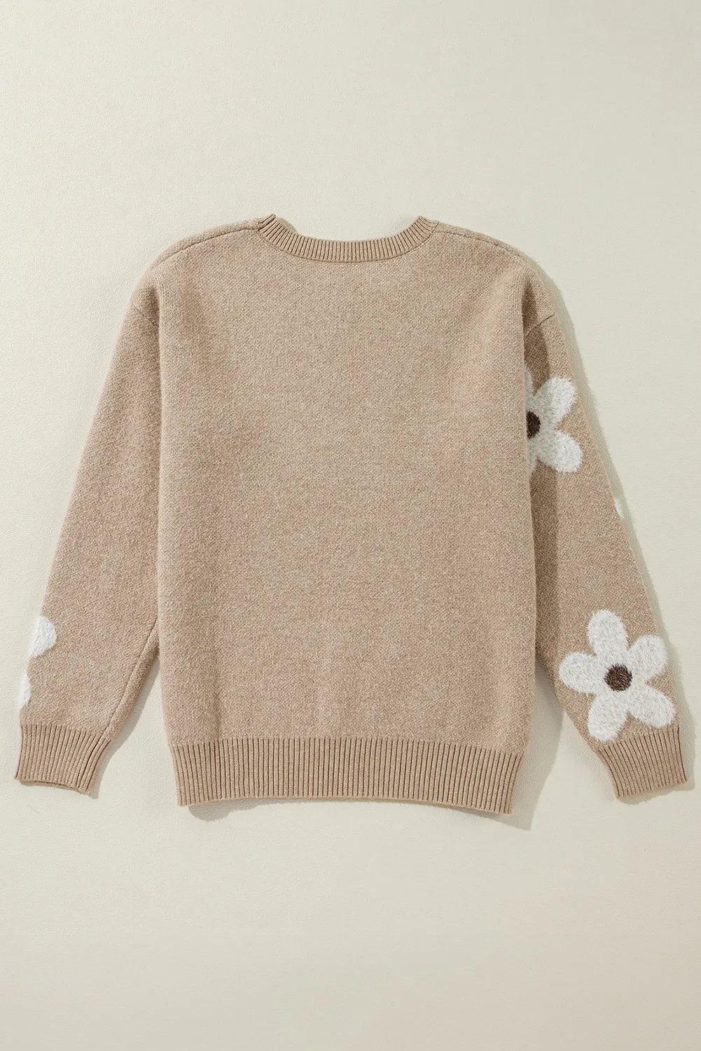 Juana | Long-sleeved sweater with a floral crew neck