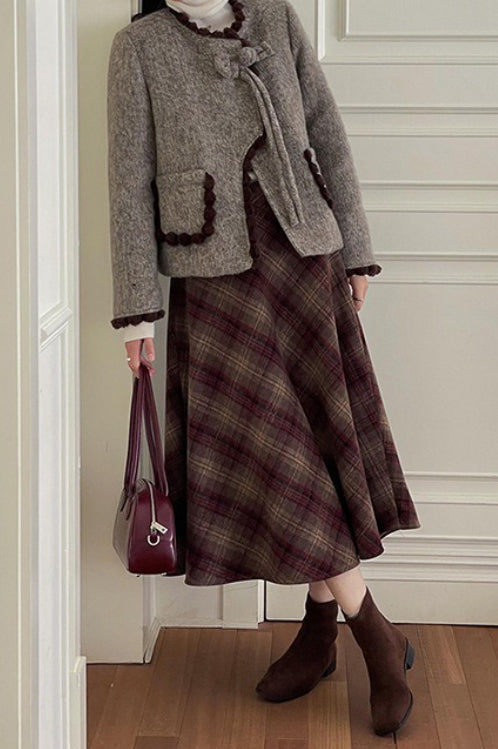 Vintage Red Mohair Skirt