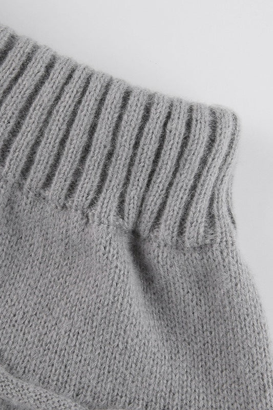 Cable Knit Pom Pom Trim Skirt