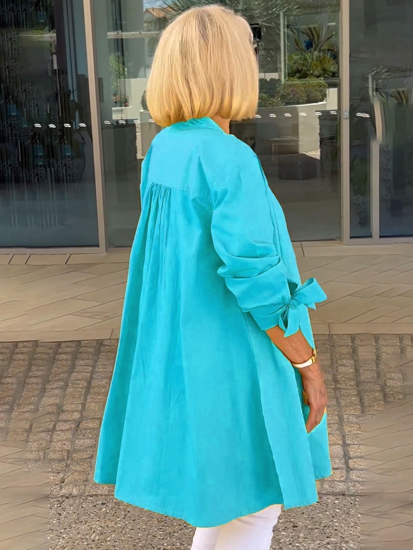 Imelda | Long, simple cotton shirt