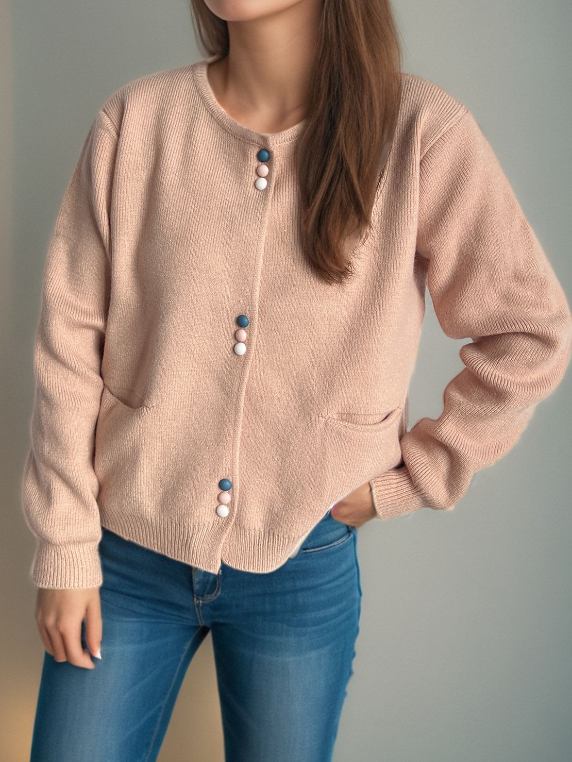 Eulalia | Long sleeve cardigan with buttons and pockets