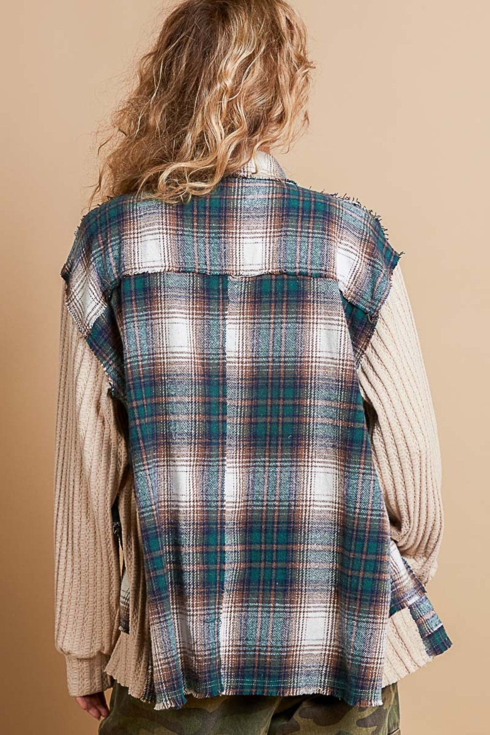 Tatjana | Checked contrast button-down jacket