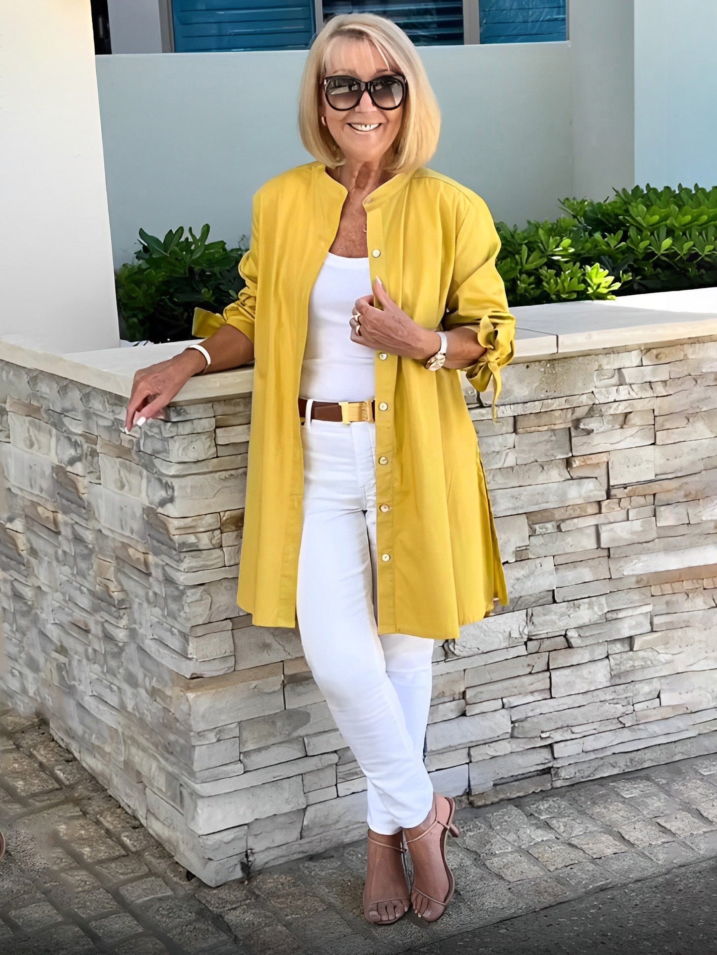 Imelda | Long, simple cotton shirt