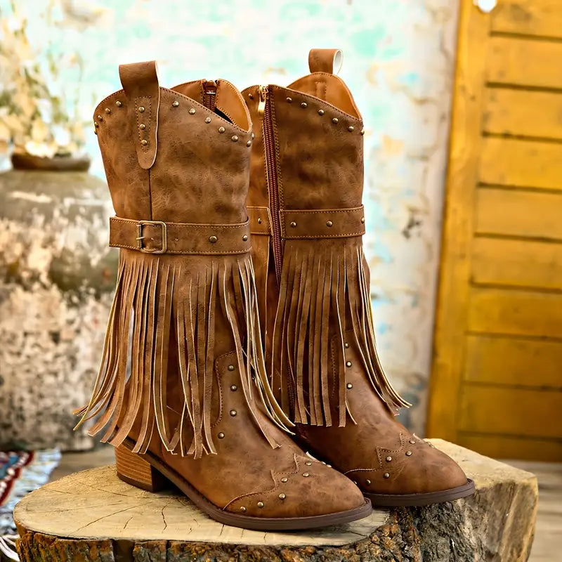 Alejandra | Robust cowboy boots with a chunky heel