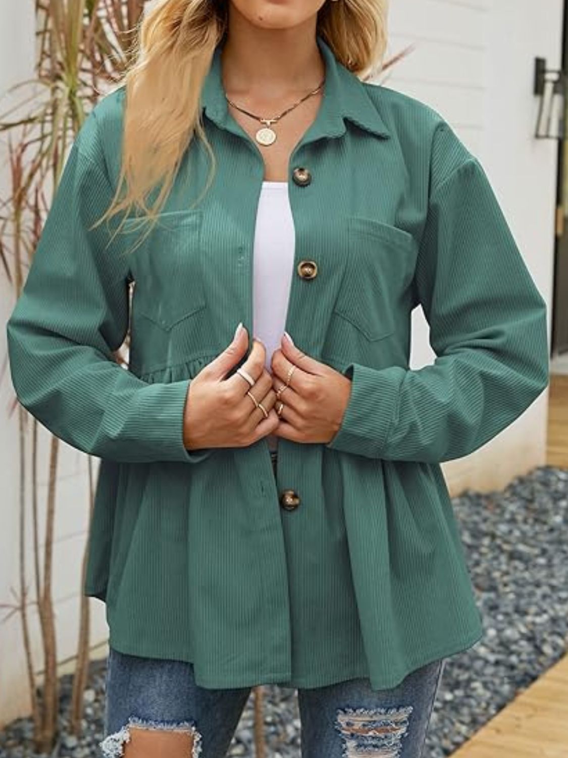 Mirjam | Button-down, long-sleeved shirt