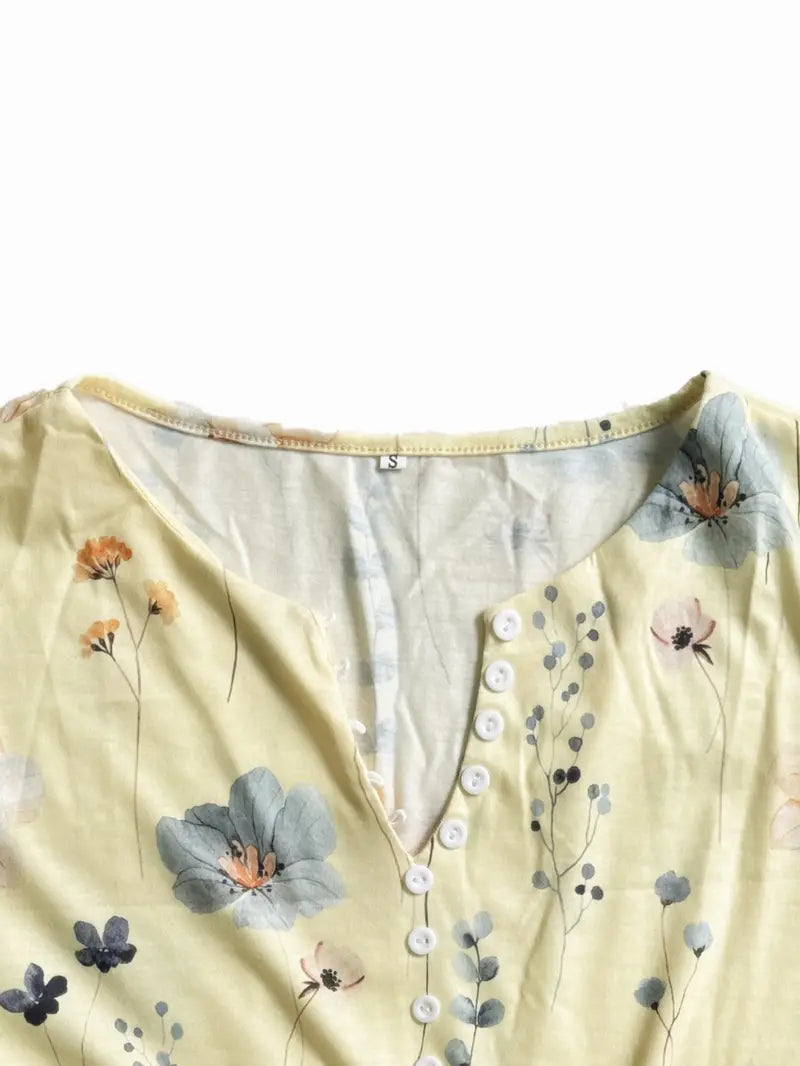Morgan® | Floral Print Top With Buttons And Flared Sleeves