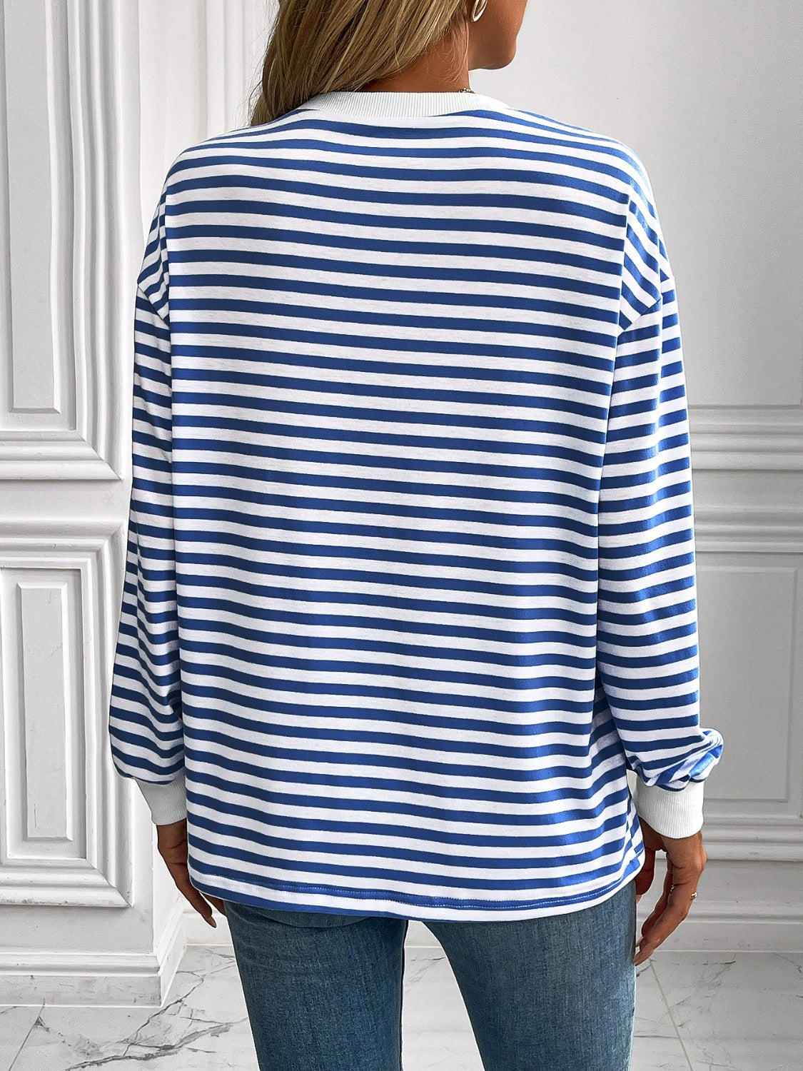 Constance | Ivy Lane striped long sleeve crew neck sweatshirt