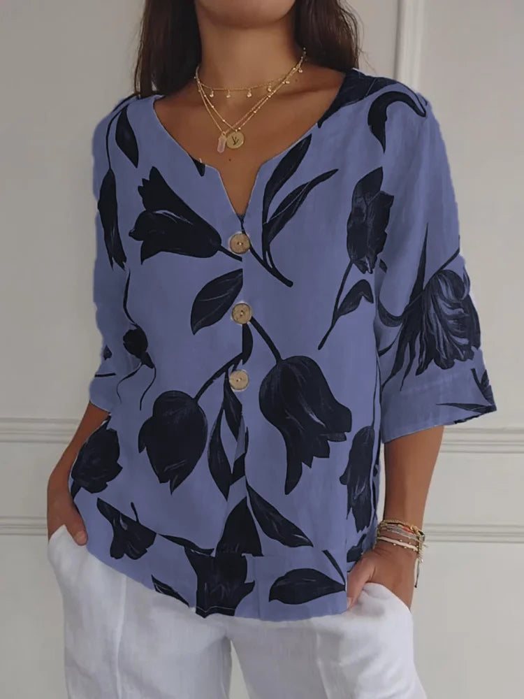 Paola® | Long Sleeve Blouse With Flowers