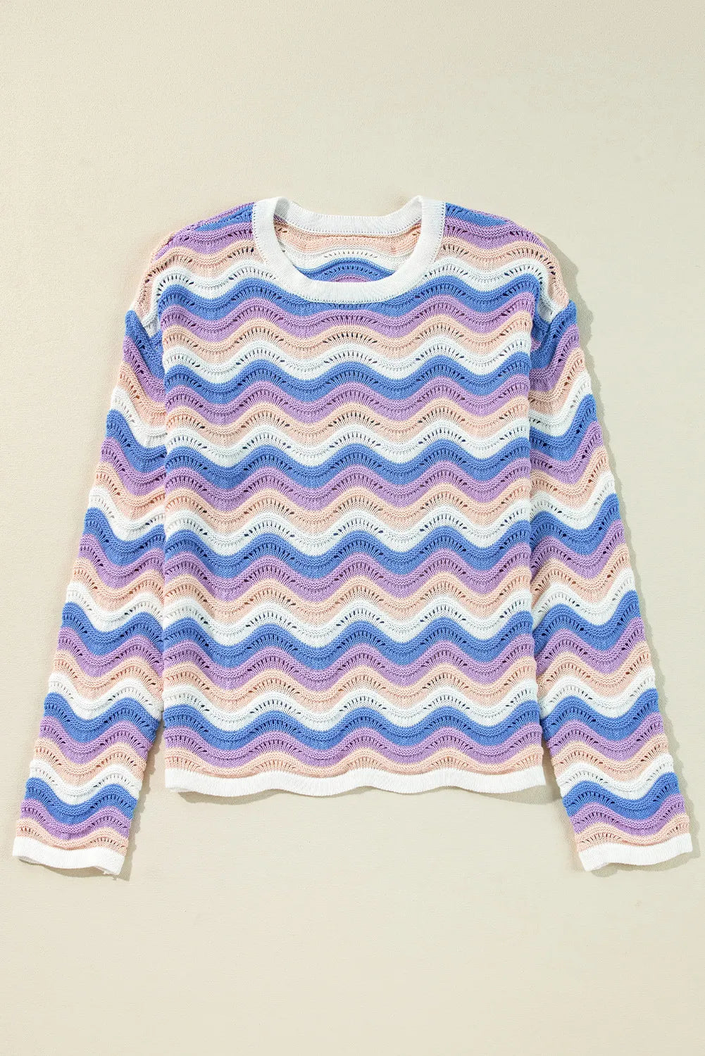 Elisa | Long-sleeved sweater with contrasting wavy stripe