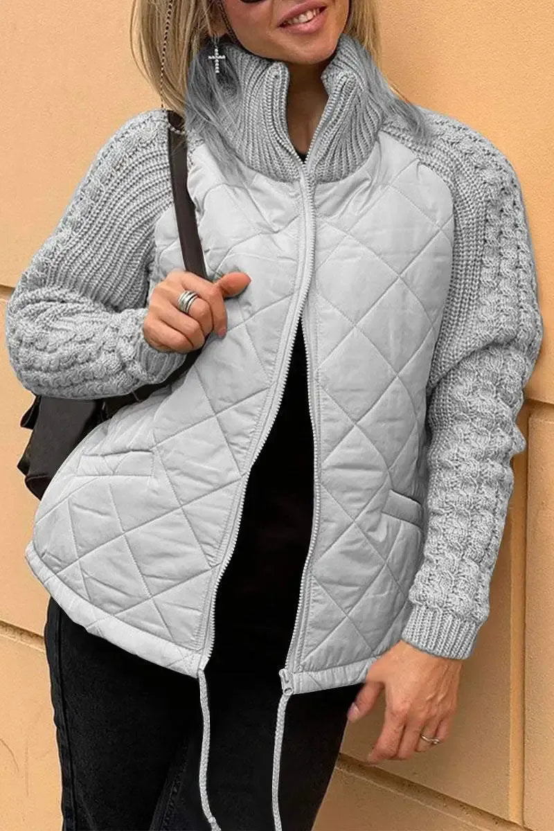 Ilona | Quilted knit hybrid jacket