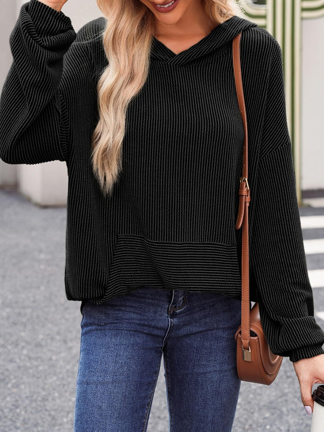 Nina | Double Take structured hoodie with kangaroo pocket and long sleeves