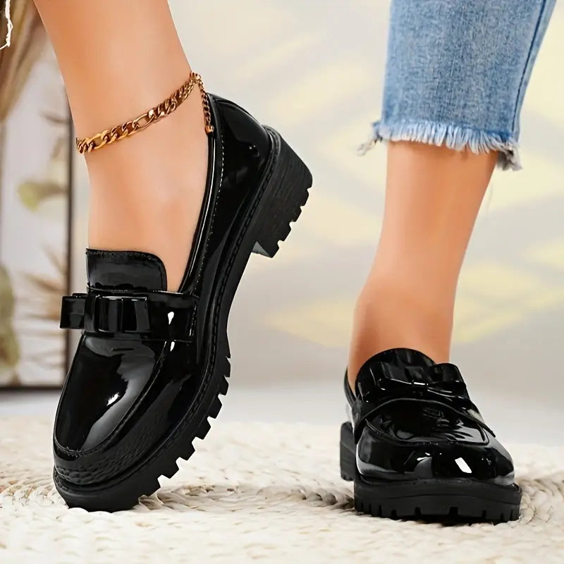 Florence® | Women's chunky heel bow knot loafer