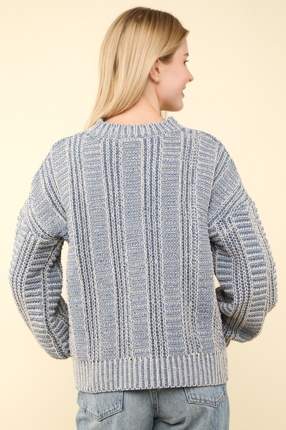 Emilia | VERY J Two-tone long sleeve sweater