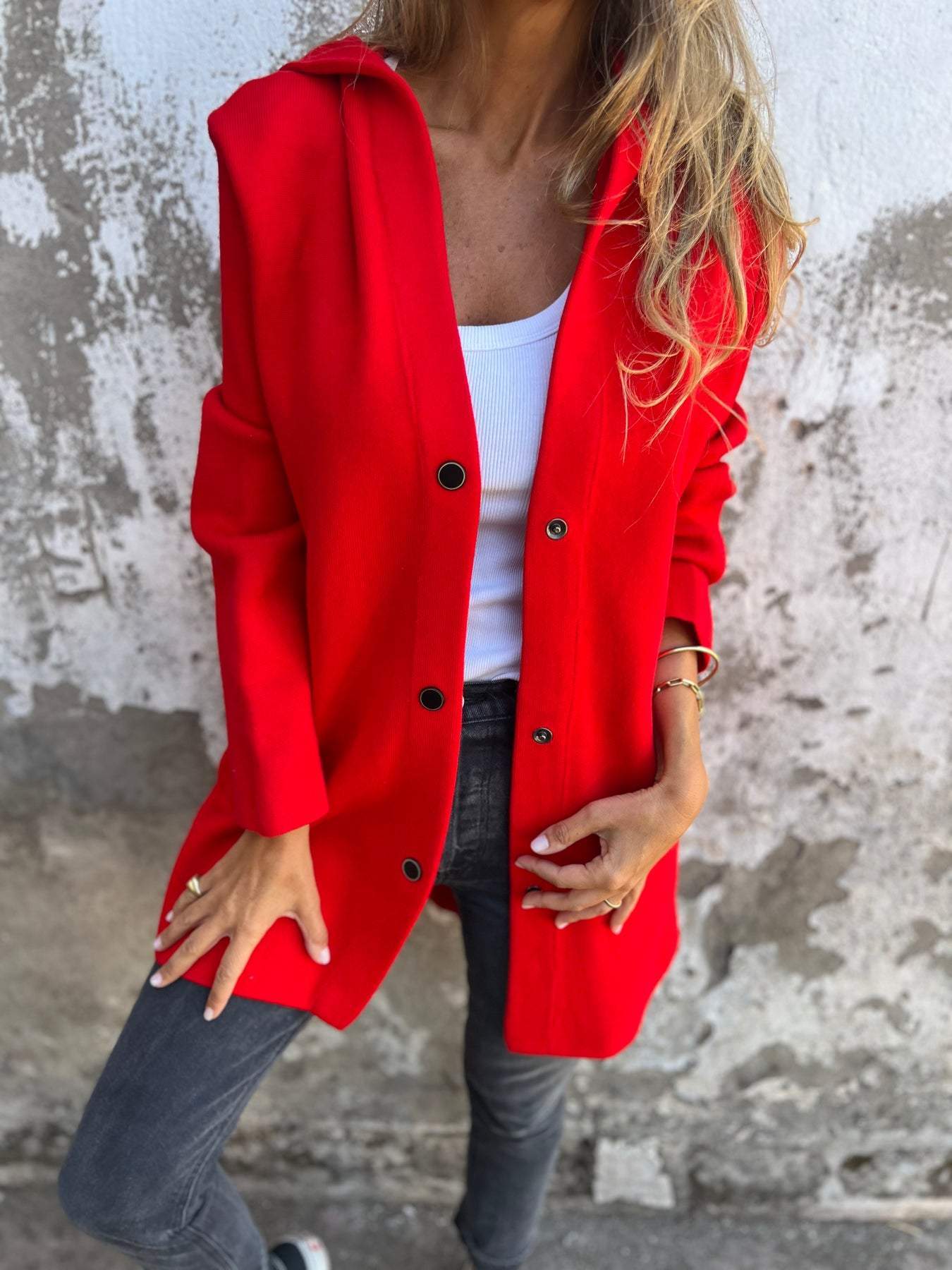 Anabel® | Cardigan with buttons and hood