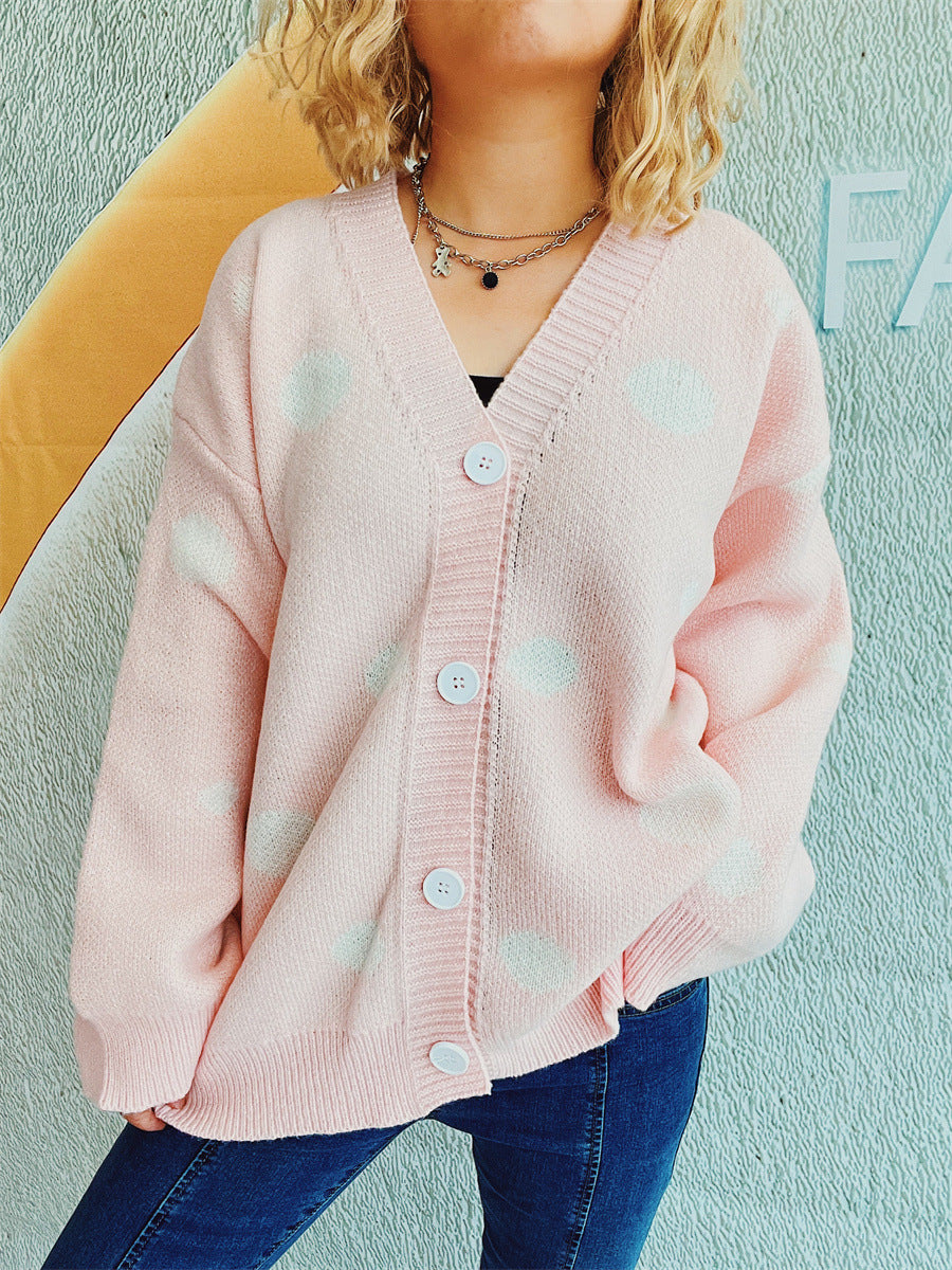 Tamara | Polka dot cardigan with buttons