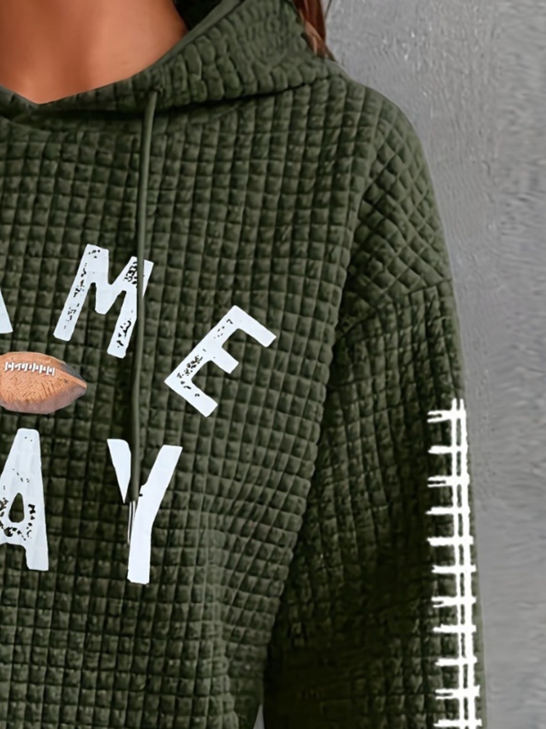 Geraldine | Drawstring football hoodie with long sleeves