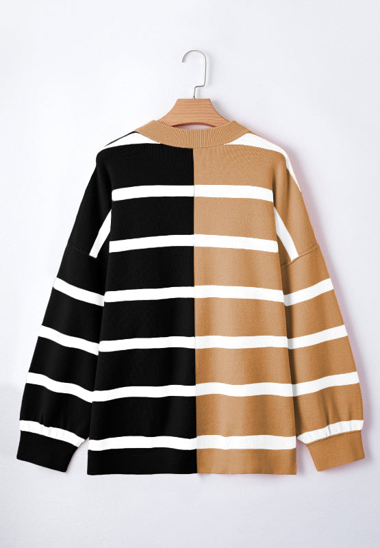 Xiomara | Contrast striped long sleeve sweatshirt
