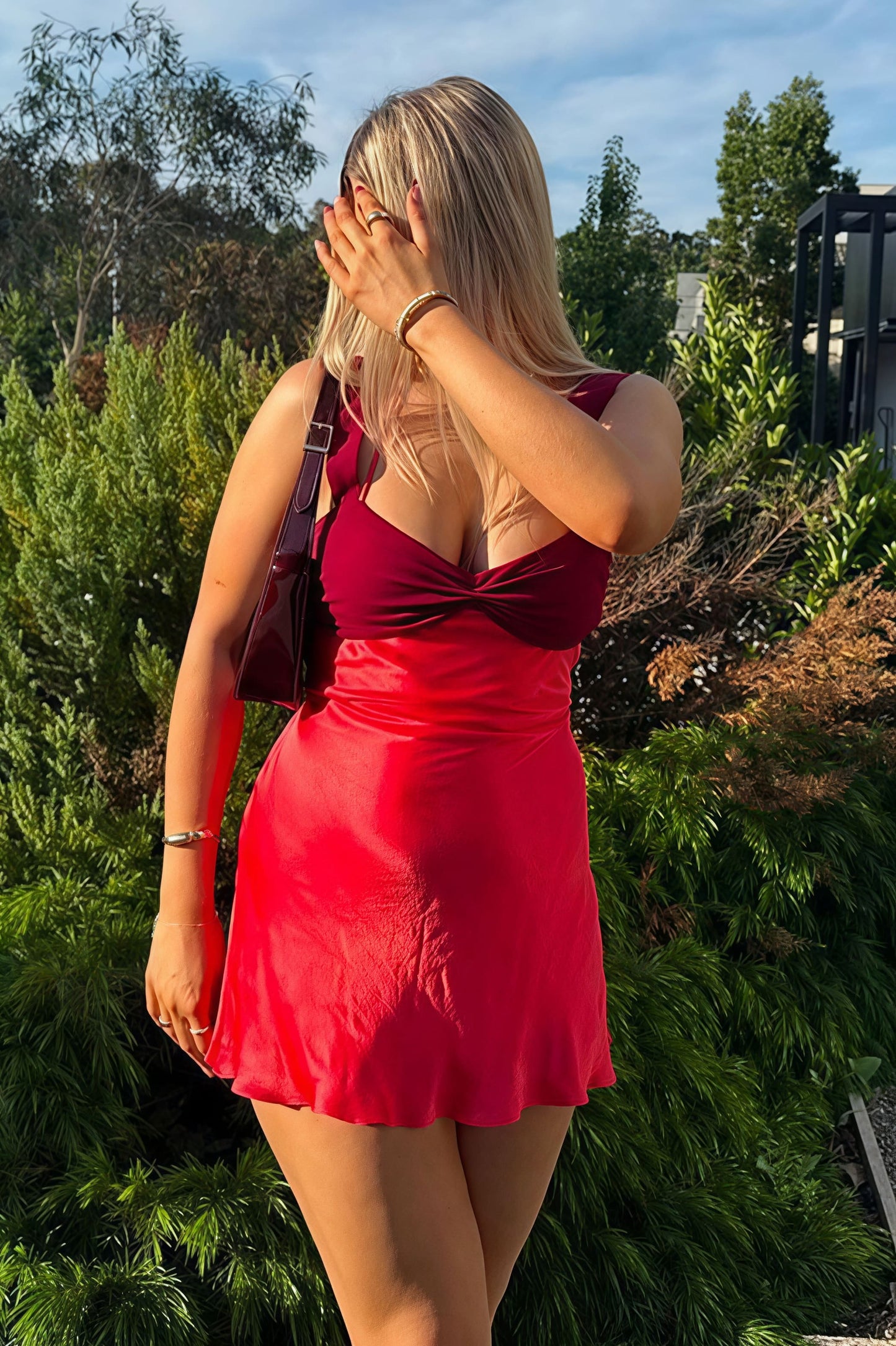 Sexy Cami Backless Satin Mini Dress