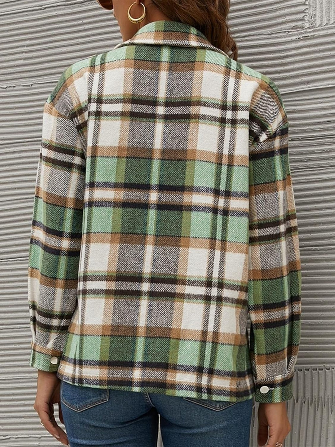 Dafne | Checked, long-sleeved jacket with a collar