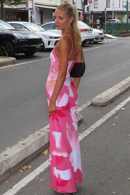 Floral Print Sleeveless Bodycon Maxi Dress