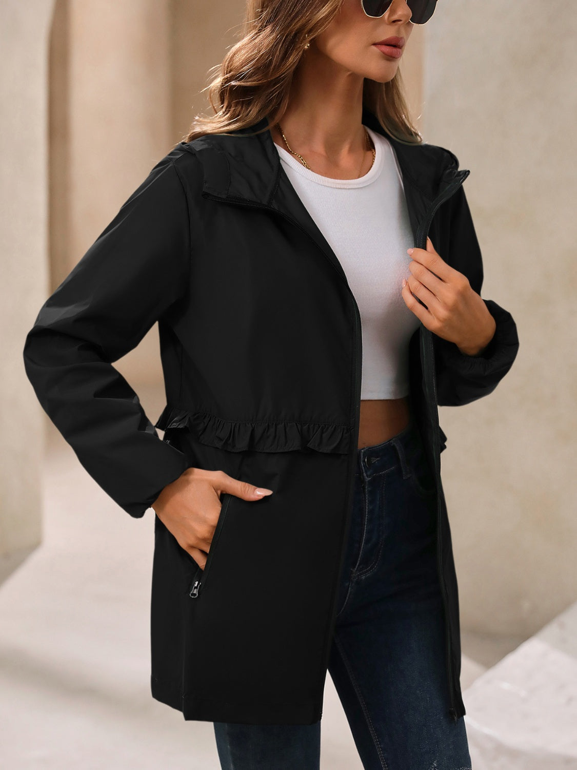 Paulina | Waterproof, long-sleeved outdoor windbreaker with hood