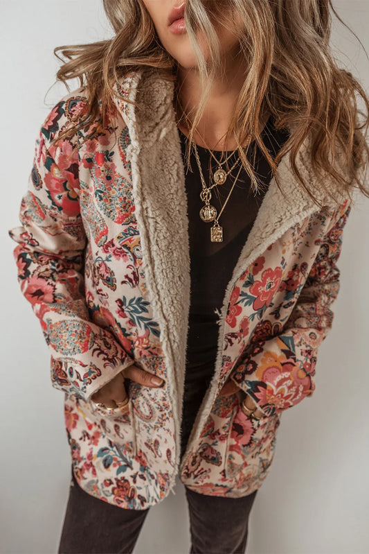Eleonora | Printed long sleeve hooded jacket