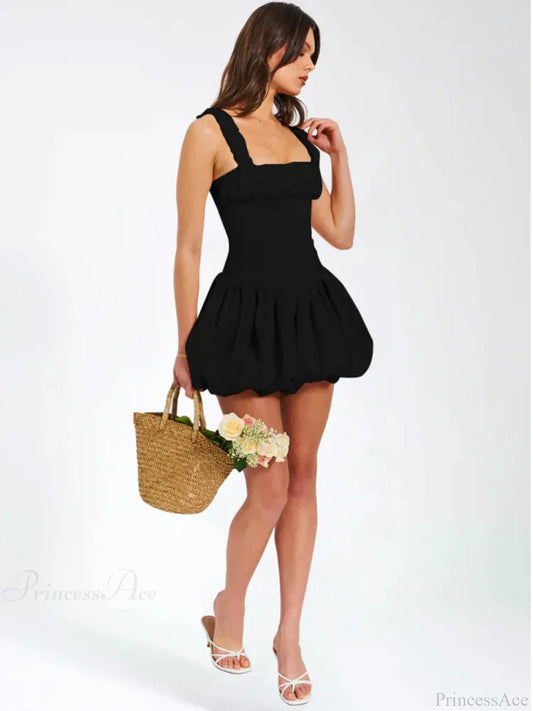 Camisole Pleated Zipper Mini Dress