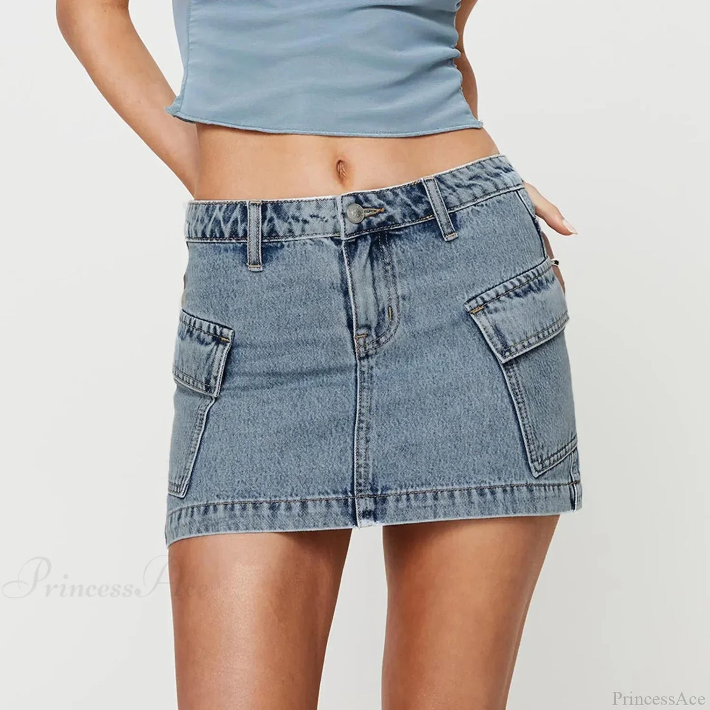 Cargo Pocket Low Waist Skirt