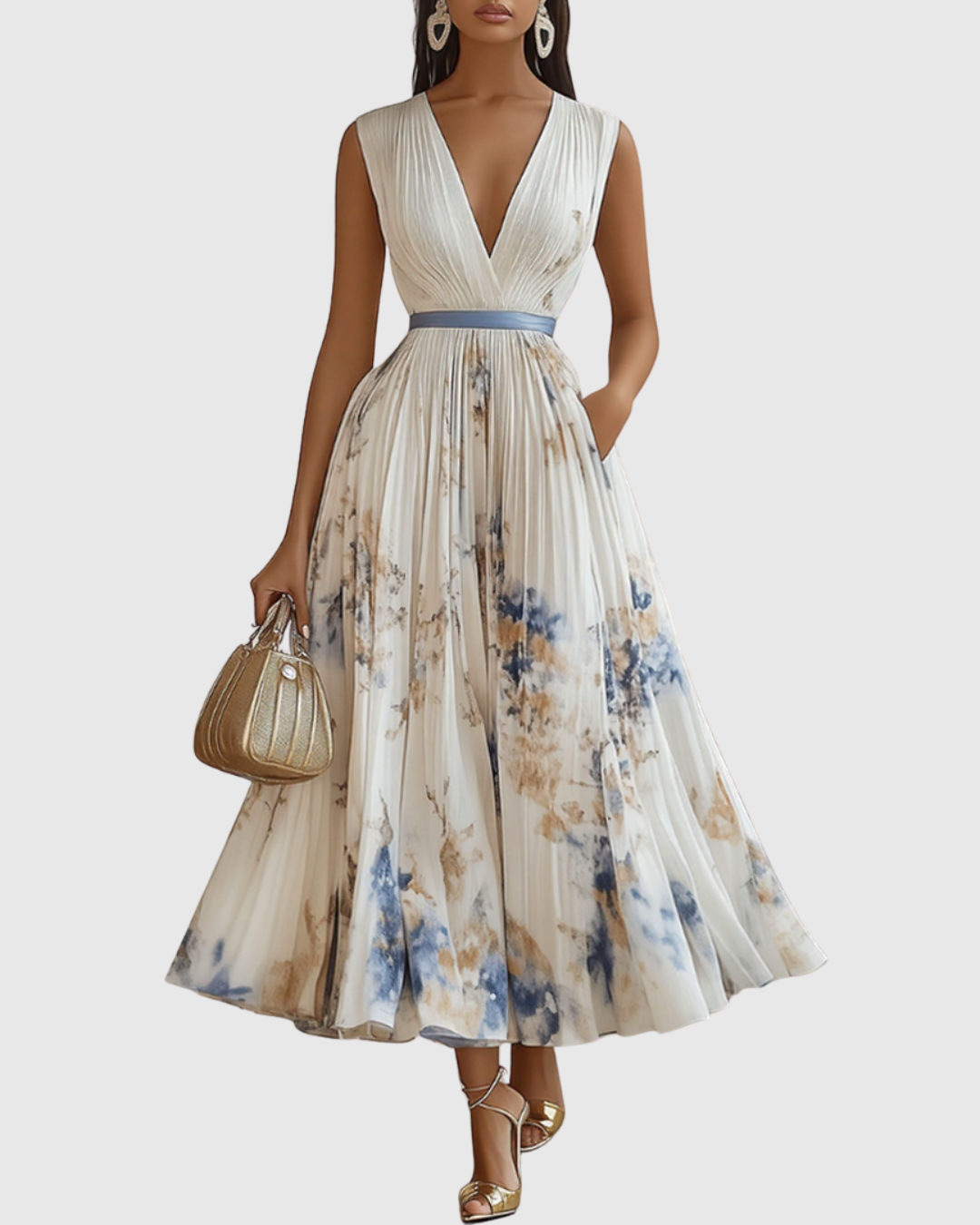 Carla | Women's Sleeveless A-Line Midi Dress