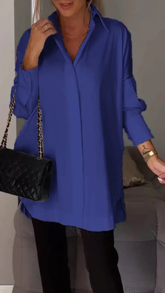 Casual Irregular Pullover Long Sleeve Blouse