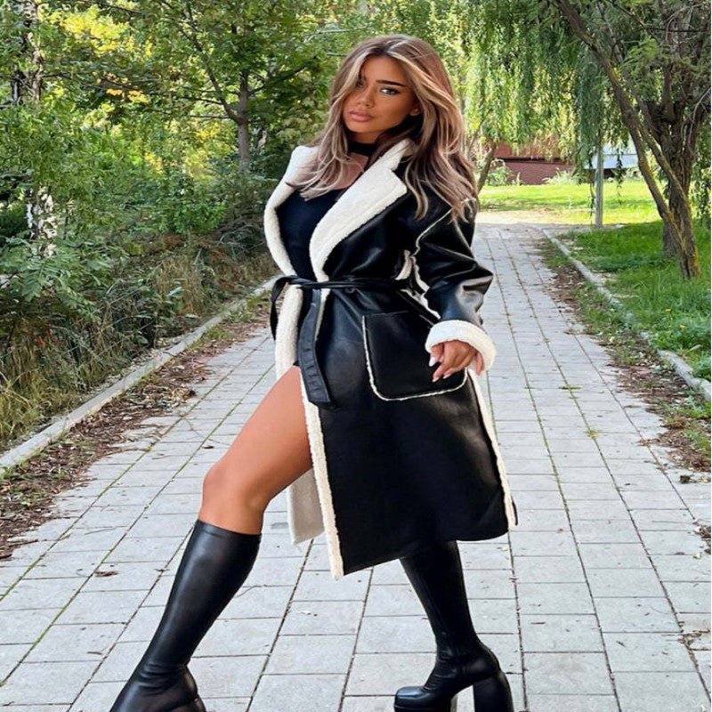 Dana | Thick leather trench coat