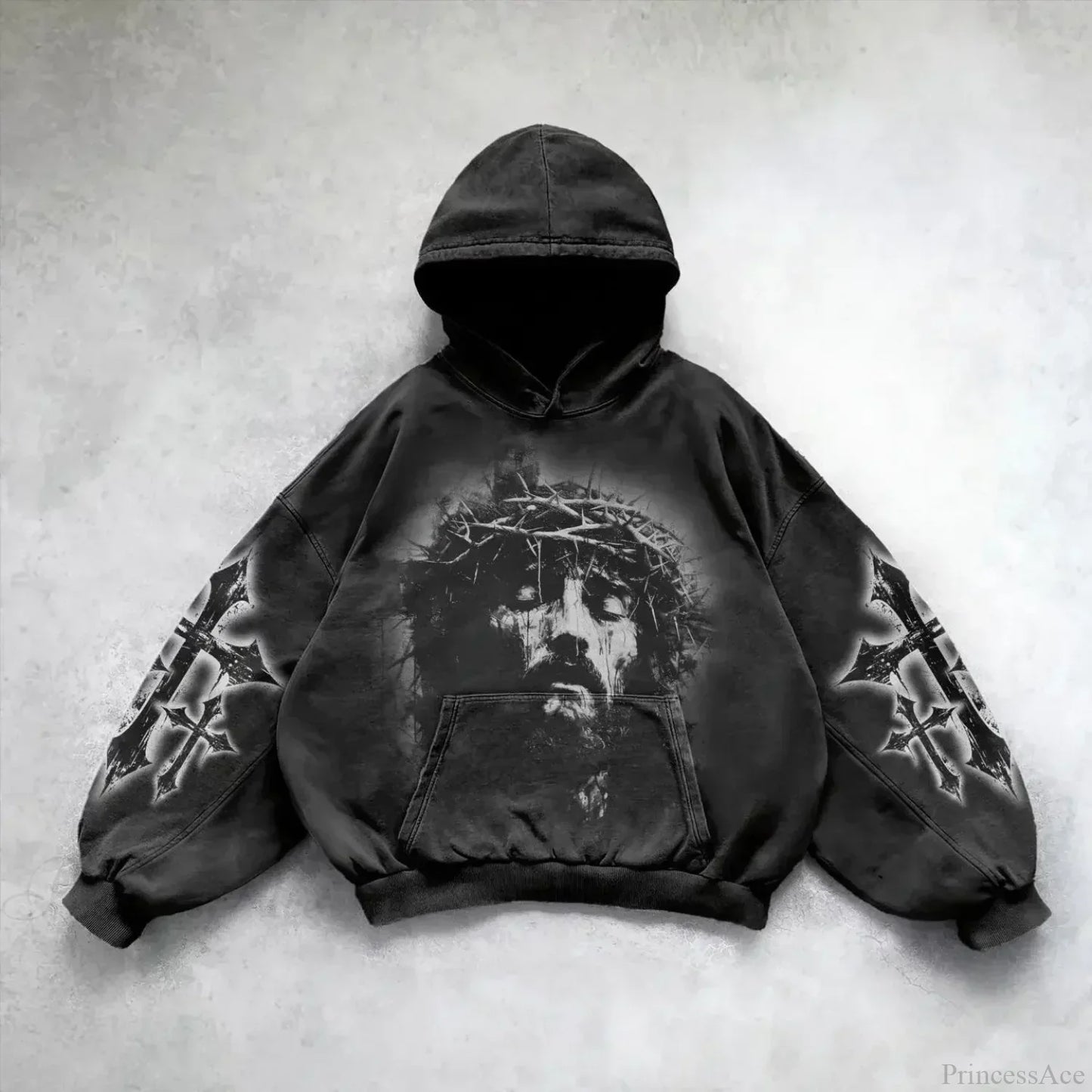 Casual Vintage Print Hoodie