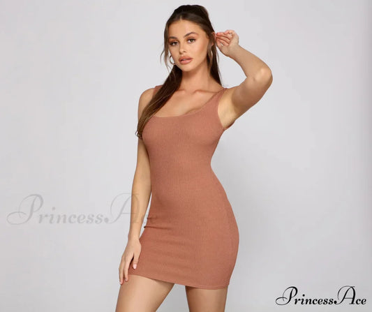 Casually Chic Ribbed Charming Knit Mini Dress