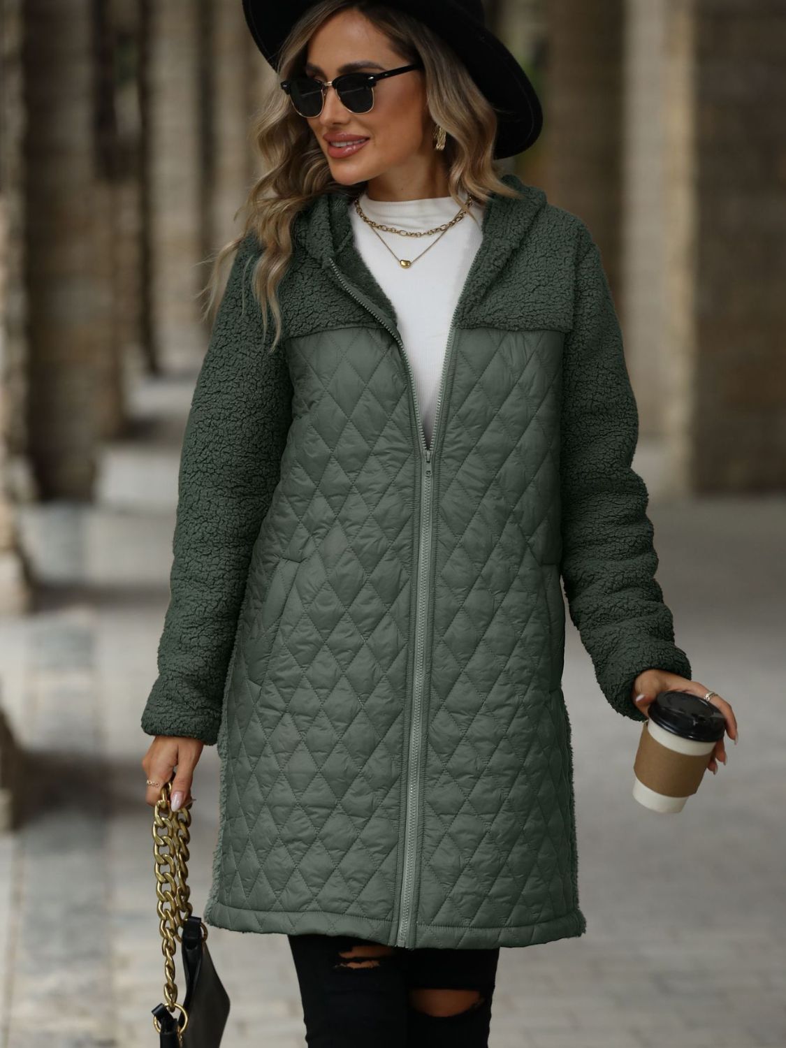 Zaira | Structured, long-sleeved, zip-up hooded coat