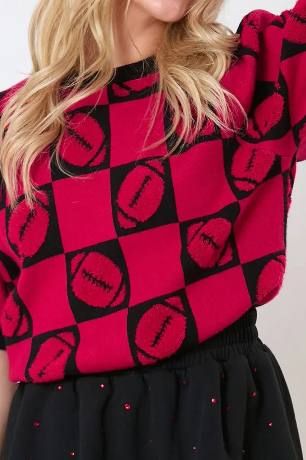 Annika | Football sweater with a crew neck and short sleeves