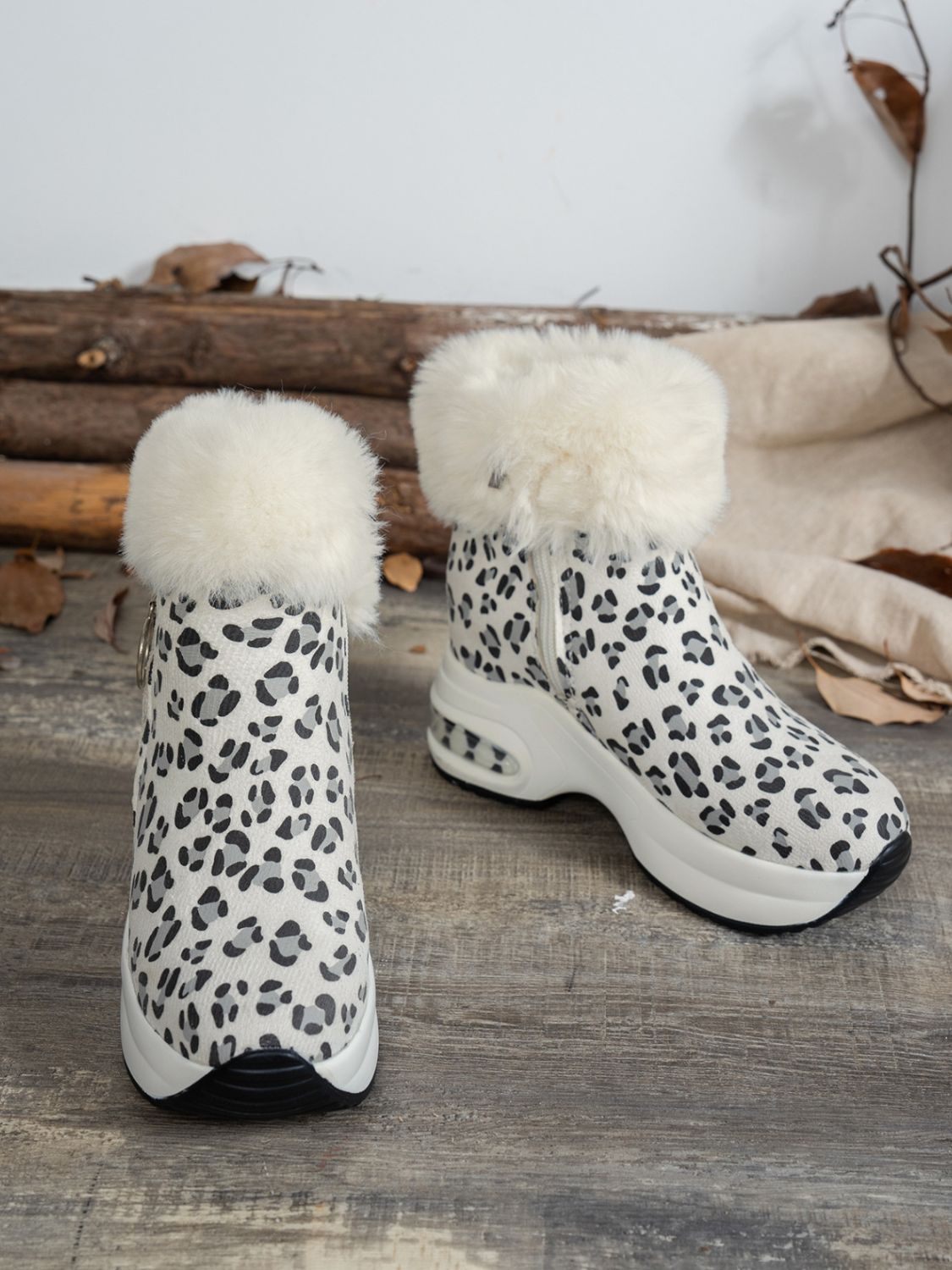 Zara | Leopard platform boots with side zip