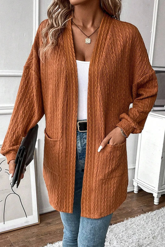 Wendy | Structured open front long sleeve cover with pockets