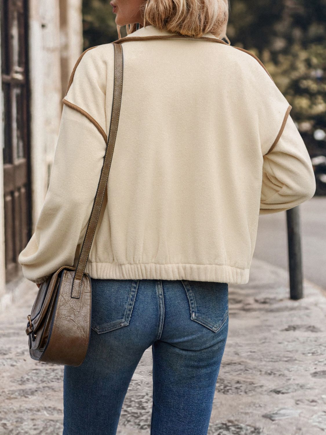 Paula | Perfee jacket in polar fleece with zip fastening and dropped shoulders