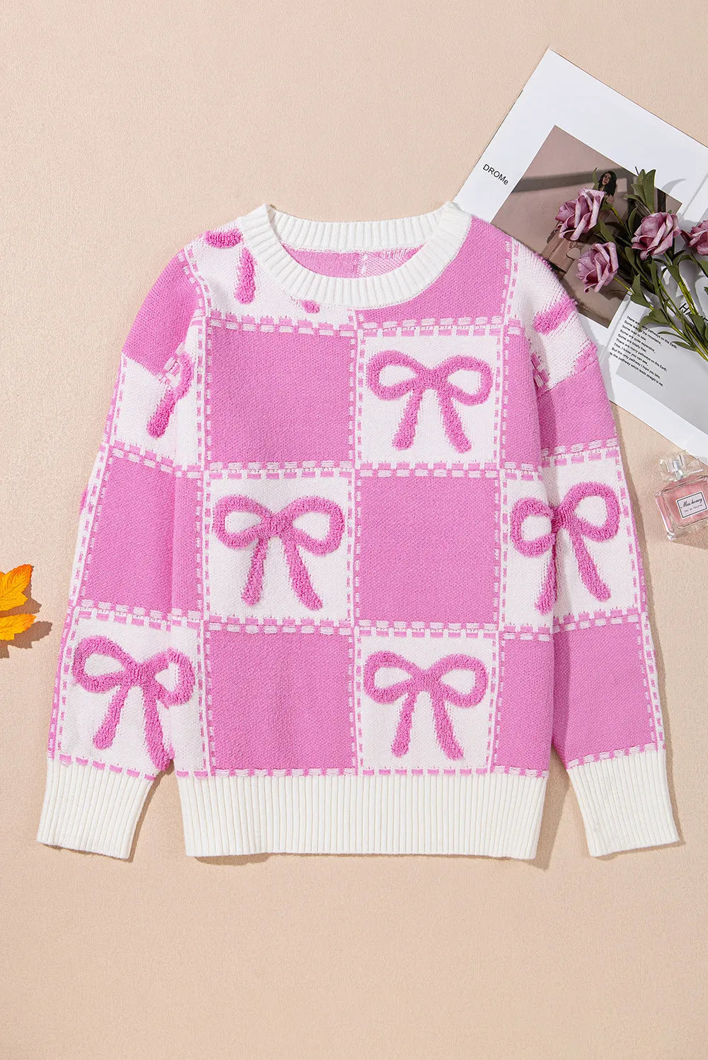 Geraldine | Long-sleeved sweater with bow and crew neck