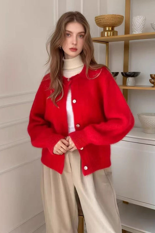 Macaron Color Solid Cardigan